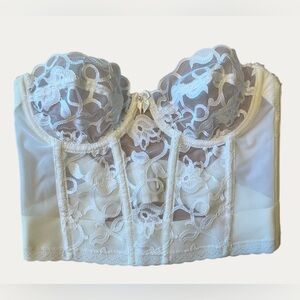 Vintage Victoria’s Secret Gold Label White Lace Bustier Bra 34B